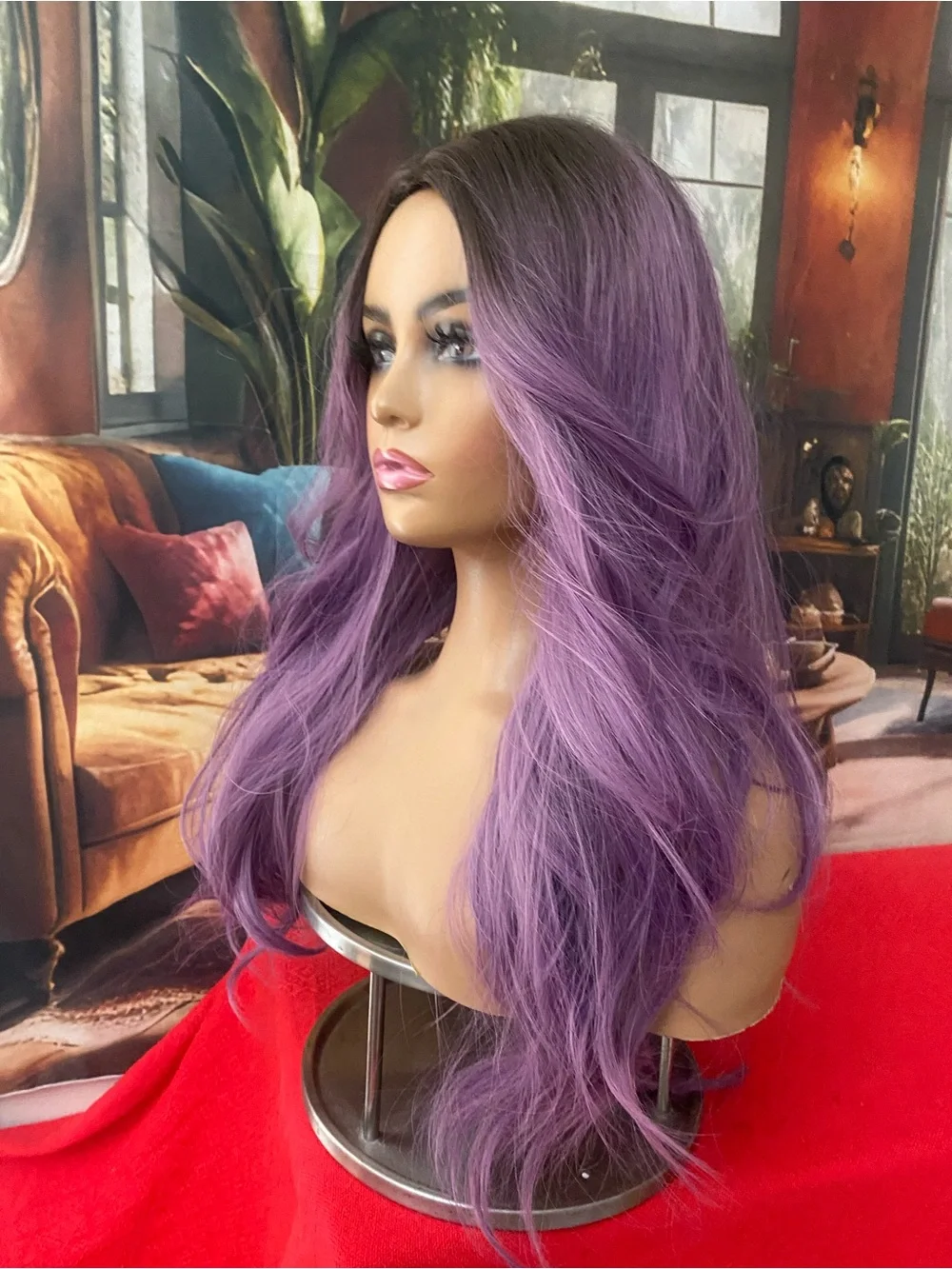 CLEARANCE Purple Long rooted Wig